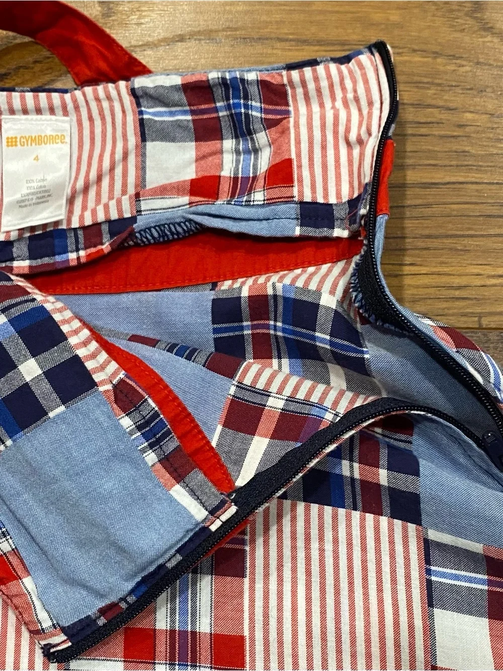 Gymboree Girls American Cutie Patriotic Madras Plaid Patchwork Sundress Size 4